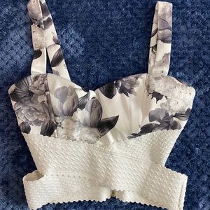 Zip up flower crop top